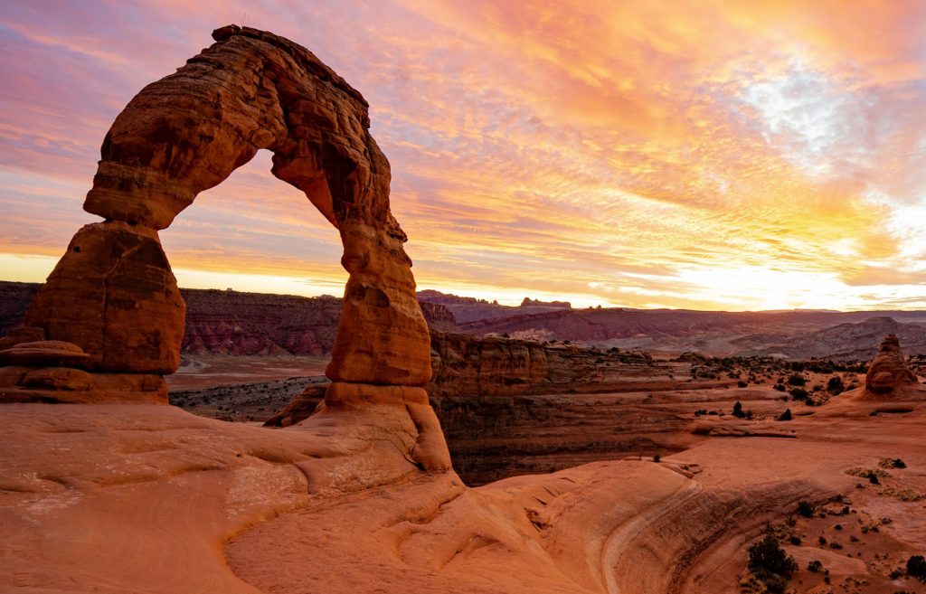 Rondreis Amerika, Utah, Moab, Arch bij zonsondergang